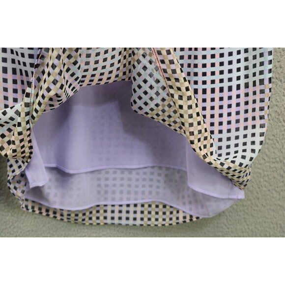 Calvin Klein Long Puff Sleeve Chiffon Blouse-Pleated-Size Large-Lined - Picture 8 of 8